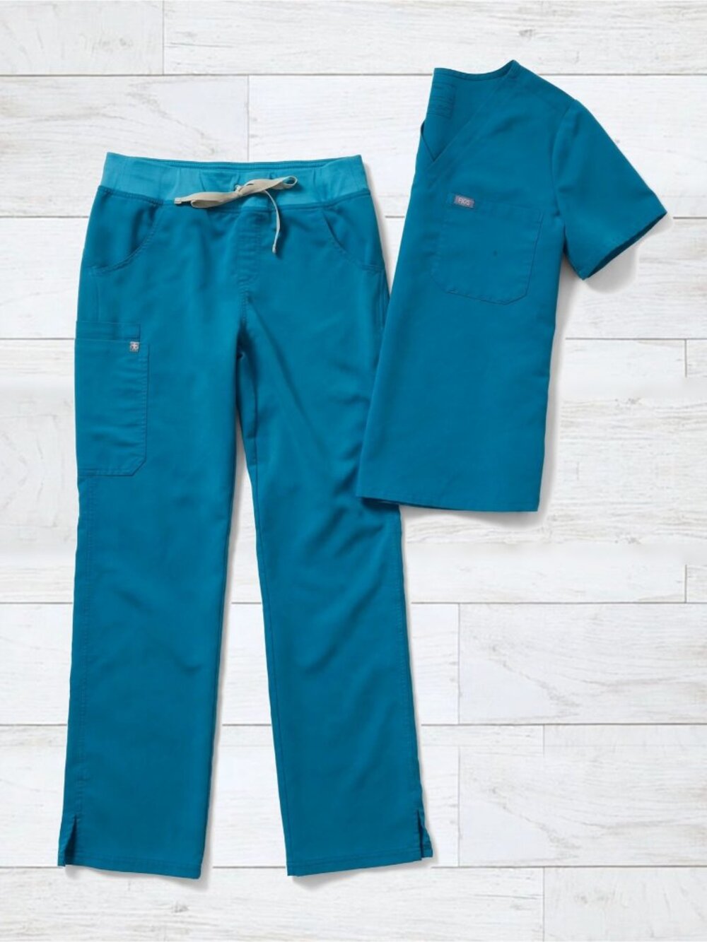 FIGS Teal Scrub Set Top M Pants S